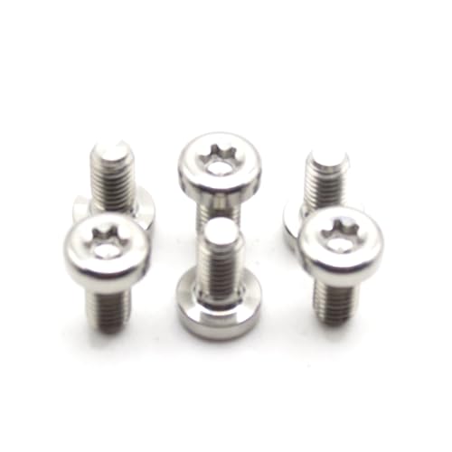 Easybikeparts Titan Scheibenrotorschrauben - M5x10mm T25 Torx - Ultraleicht & korrosionsbeständig - 6 Stück - Kompatibel mit MTB, Straße, Kies und E-Bikes (Silber) von Easybikeparts