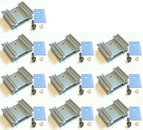 Easycargo 10-pack TO-220 Kühlkörper + Montagesatz für LM78XX Spannungsregler MOSFET Transistor silber von Easycargo