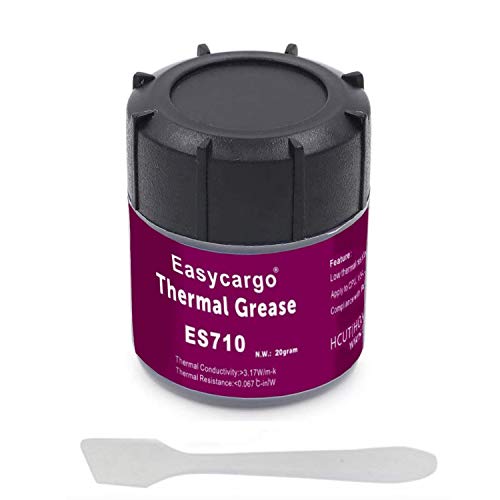 Easycargo 20g Silber Wärmeleitpaste Kit, Hochleistungs-Wärmeleitfett, Silber-Wärmeleitpaste zur Kühlung von Kühlkörper, Laptop, PC, Prozessor, CPU, GPU, VGA, LED-Transistoren (20 g) von Easycargo