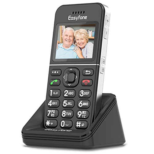Easyfone T100 GSM Großtasten Seniorenhandy ohne Vertrag, 2,0-Zoll-HD-Display Mobiltelefon für Senioren mit Notruftaste, GPS und Ladestation von Easyfone