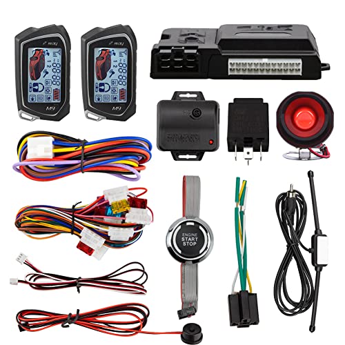 EASYGUARD EC207-M9-SR 2-Wege-Auto-Alarm-Sicherheitskit mit LCD-Pager-Display, Druck-Start-Taste, Fernbedienung, Motorstart, mit Sirene, DC12 V EASYGUARD EC207-M9-SR 2-Wege-Auto-Alarm-Sicherheitskit mit LCD-Pager-Display, Druck-Start-Taste, Fernbedienung, Motorstart, mit Sirene, DC12 V von Easyguard