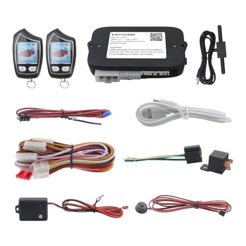 EASYGUARD EC208-1 FSK 2-Wege-Autoalarmanlage mit wiederaufladbarem LCD-Pager-Display und Fernauslöser für den Kofferraum, Schockalarm, Warnung, DC 12 V EASYGUARD EC208-1 FSK 2-Wege-Autoalarmanlage mit wiederaufladbarem LCD-Pager-Display und Fernauslöser für den Kofferraum, Schockalarm, Warnung, DC 12 V von Easyguard