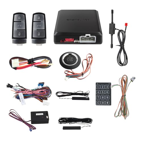 EASYGUARD PKE Fernstart mit schlüssellosem Einstieg Autostart mit Näherungssensor Druckknopf Start Stop NFC Einstieg Universal Auto Alarmanlage DC 12V von Easyguard
