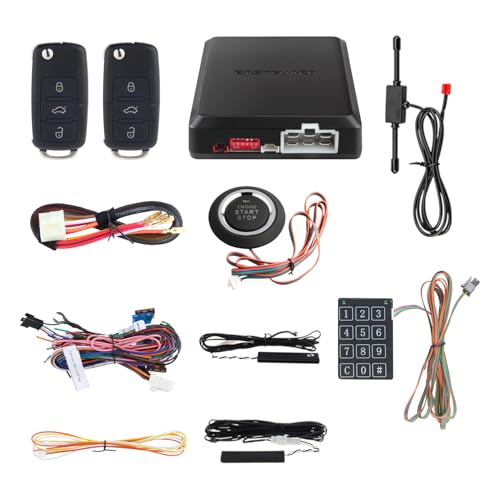 Oberseite Qualität Smart Schlüssel Pke Auto Alarm System mit Fernbedienung Motor Start Starter Druck Start Knopf & Touch Passwort Schlüssellos Go System Duplikat Ungeschliffen Schlüssel Klinge von Easyguard