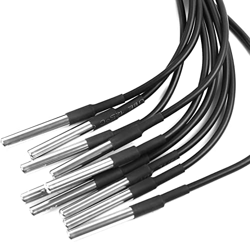 10 Stück Wasserdichtes Kabel für Temperatursensor DS18B20, 3m, Geeignet für Arduino & Raspberry Pi Thermoelementthermometer von Easyhomie