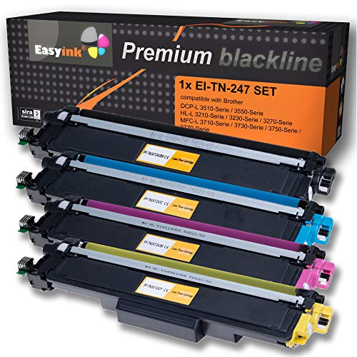 4 EasyInk Toner ersetzen TN-243 TN-247 BK je. 3.000 Seiten - C/M/Y je 2.300 Seiten für Brother DCP-L3510 HL-L3210 HL-L3230 HL-L3270 MFC-L3710 MFC-L3730 MFC-L3750 MFC-L3770 von Easyink