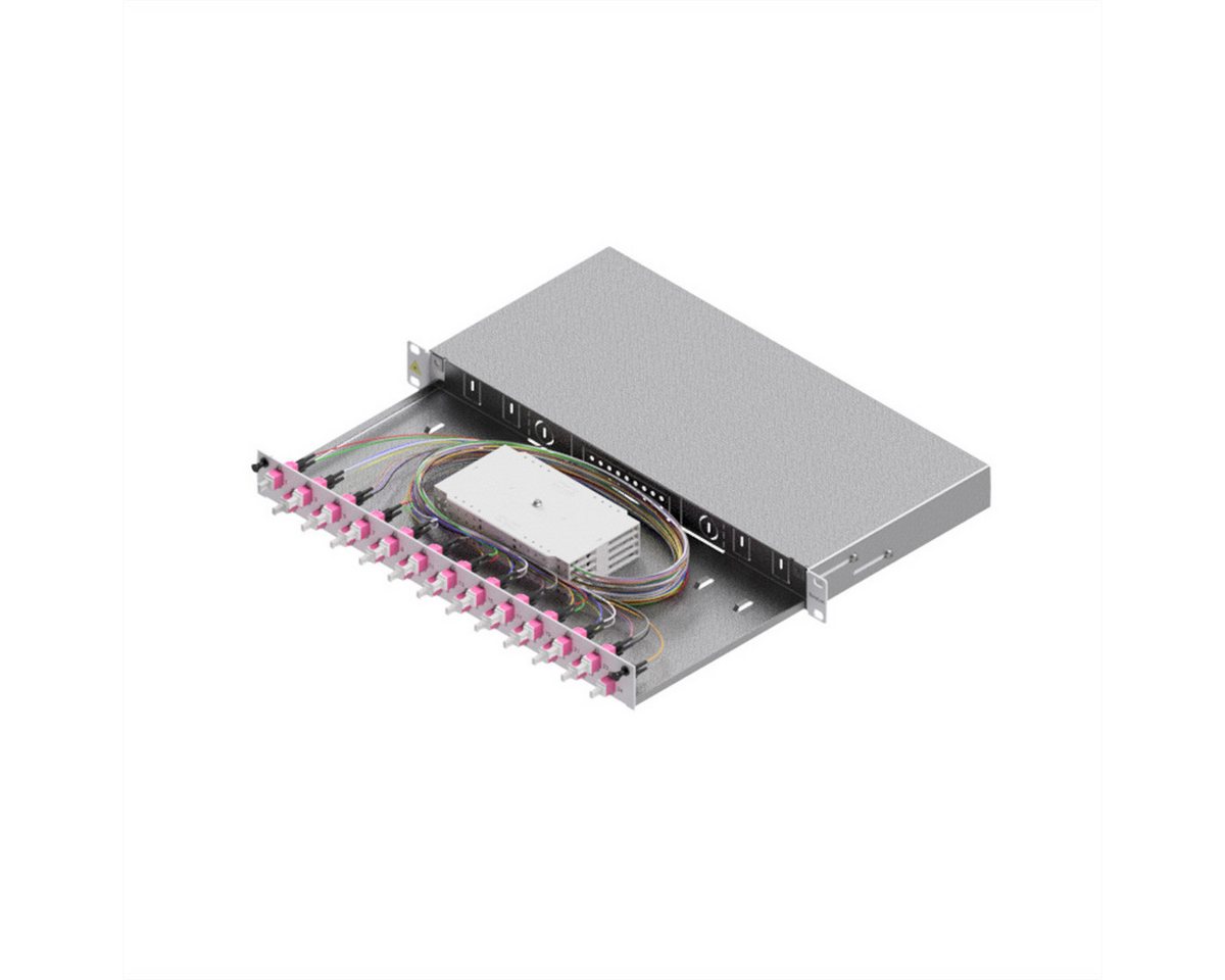 Easylan LWL-Spleißbox Grade C 19-Zoll 1HE Glasfaserkabel, 24 Ports, 24x LC-Duplex, OM4 Easylan LWL-Spleißbox Grade C 19-Zoll 1HE Glasfaserkabel, 24 Ports, 24x LC-Duplex, OM4 von Easylan