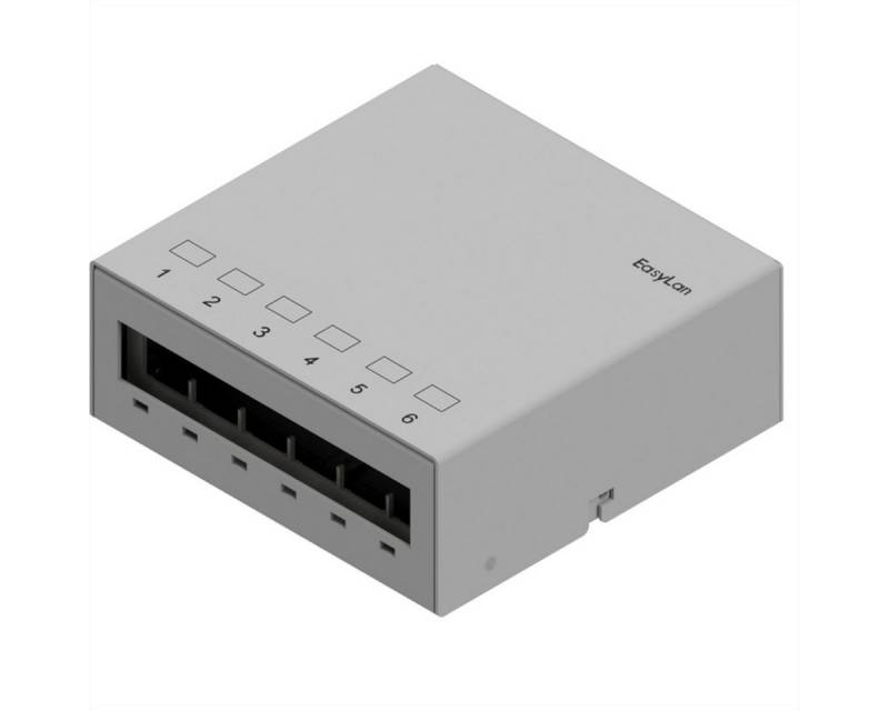 Easylan Unterbaupanel leer Netzwerk-Panel (für 6x Keystone, AP RAL7035) von Easylan