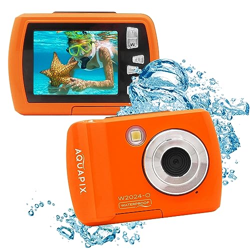 Aquapix W2024 'Splash' Unterwasserkamera, Wasserfest bis 3m, 2.4" Display, Auflösung bis 16 MP, 8X Digital-Zoom, 5MP Sensor, Orange von Easypix