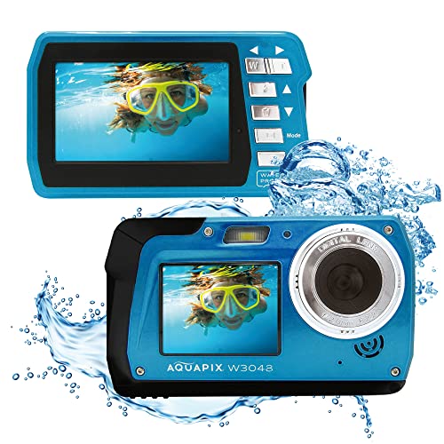 Easypix Aquapix 'Edge' Unterwasserkamera mit Zwei Displays, wasserfest bis 3 m, bis zu 48 MP Auflösung, 16x Digital-Zoom, 13 MP Sensor, Video bis 4K, Eisblau Easypix Aquapix 'Edge' Unterwasserkamera mit Zwei Displays, wasserfest bis 3 m, bis zu 48 MP Auflösung, 16x Digital-Zoom, 13 MP Sensor, Video bis 4K, Eisblau von Easypix