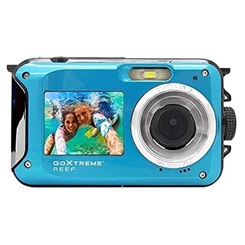 GoXtreme Reef Unterwasserkamera mit Zwei Displays, wasserfest bis 3 m, bis zu 24 MP Auflösung, 4X Digital-Zoom, 8 MP Sensor, Blau GoXtreme Reef Unterwasserkamera mit Zwei Displays, wasserfest bis 3 m, bis zu 24 MP Auflösung, 4X Digital-Zoom, 8 MP Sensor, Blau von Easypix