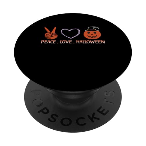 Frieden, Liebe, Halloween-Geist, gruseliger Nekromant PopSockets Klebender PopGrip von EatSleepFind