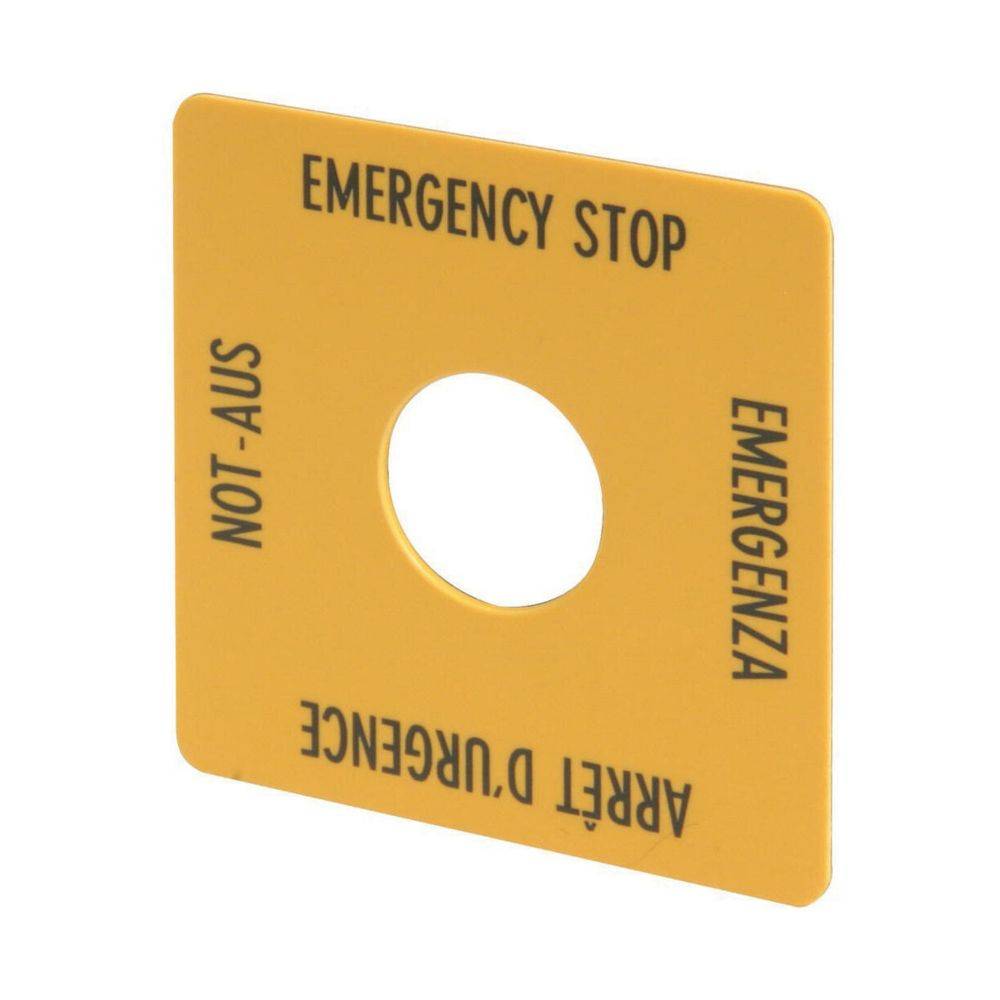 EATON M22-XYK1 Schild NOT-AUS 216484 gelb 50x50mm 4-sprachig DE EN FR IT EATON M22-XYK1 Schild NOT-AUS 216484 gelb 50x50mm 4-sprachig DE EN FR IT von Eaton Electric GmbH