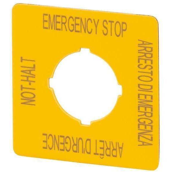 EATON M22-XYK11 Schild NOT-HALT 121373 50x50mm gelb DE EN FR IT 121373 EATON M22-XYK11 Schild NOT-HALT 121373 50x50mm gelb DE EN FR IT 121373 von Eaton Electric GmbH
