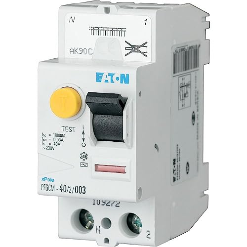 EATON 109272 PFGM-40/2/003 – Differentialschalter – Weiß – Controller schwarz – 2 Pole / 40 A / 30 mA – Typ A – Direktanschluss ohne Schrauben EATON 109272 PFGM-40/2/003 – Differentialschalter – Weiß – Controller schwarz – 2 Pole / 40 A / 30 mA – Typ A – Direktanschluss ohne Schrauben von Eaton