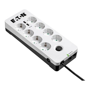 EATON Protection Box 8 USB Tel DIN 8-fach Steckdosenleiste mit Überspannungsschutz weiß von Eaton