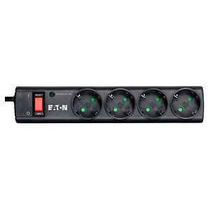 EATON Protection Strip 4 DIN 4-fach Steckdosenleiste mit Überspannungsschutz schwarz EATON Protection Strip 4 DIN 4-fach Steckdosenleiste mit Überspannungsschutz schwarz von Eaton