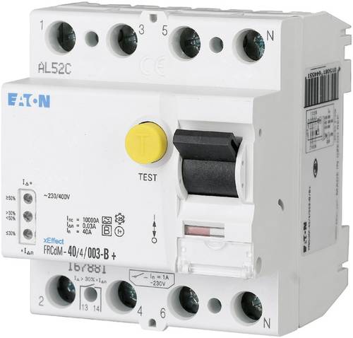 Eaton 167898 FRCDM-63/4/03-G/B FI-Schutzschalter allstromsensitiv 4polig 63A 0.3A 240 V, 415V Eaton 167898 FRCDM-63/4/03-G/B FI-Schutzschalter allstromsensitiv 4polig 63A 0.3A 240 V, 415V von Eaton