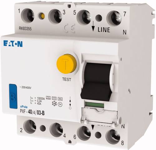 Eaton 300300 PXF-40/4/03-B FI-Schutzschalter allstromsensitiver FI B 4polig 40A 0.3A 230 V, 400V Eaton 300300 PXF-40/4/03-B FI-Schutzschalter allstromsensitiver FI B 4polig 40A 0.3A 230 V, 400V von Eaton