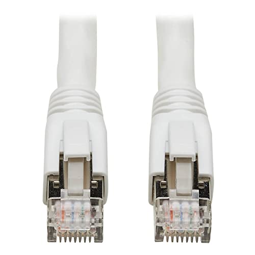 Eaton Cat8 Snagless-Ethernet-Kabel, 25G / 40G zertifiziertes Netzwerk-Patchkabel, 22 AWG S / FTP, PoE, Weiß, 3 Fuß / 0,9 Meter (N272-003-WH) von Eaton