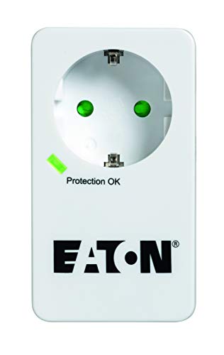 Eaton Mehrfachsteckdose/Blitzschutz - Protection Box 1 DIN - 1 Steckdosenleiste mit Überspannungsschutz (Schuko Buchse) - PB1D - Weiß & Schwarz von Eaton