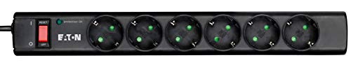Eaton PS6D Protection Strip 6 DIN - Steckdosenleiste mit Überspannungsschutz (6-fach Schuko Buchse, schaltbar) - schwarz NEU, 4 von EATON