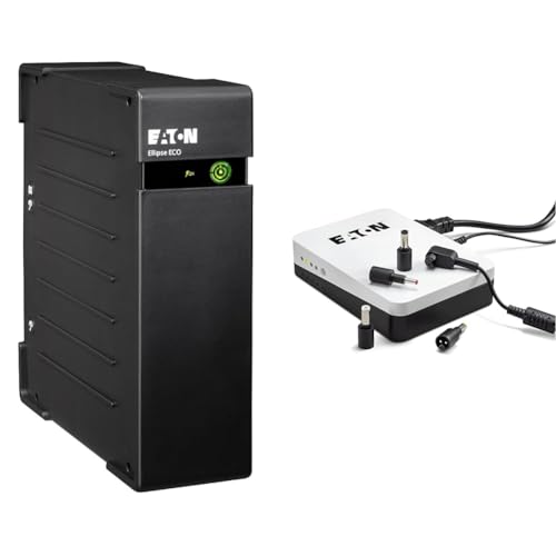 Eaton USV Ellipse ECO 800 USB DIN - Off-line Unterbrechungsfreie Stromversorgung (USV) & 3S Mini USV 36W 9/12/15/19 Volt DC - Ideal zum Schutz von Internet-Routern von Eaton