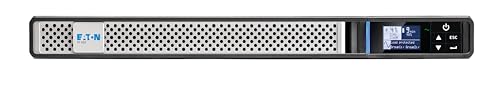 Eaton Wechselrichter 5P 650 IR G2 – Line Interactive UPS Rack 1U – 5P650IRG2 – Leistung 650 VA (4 Steckdosen IEC C-13 10 A, Überspannungsschutz, Akku) – Grafik-LCD-Display – Schwarz von Eaton