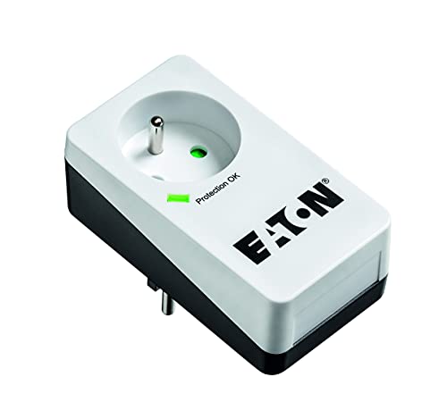 Steckdosenleiste/Überspannungsschutz – Eaton Protection Box 1 FR – PB1F – 1 französische Steckdose, Weiß & Schwarz von Eaton