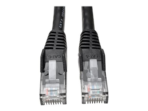Tripp Lite N201-050-BK Cat6-Gigabit-Ethernet-Kabel (UTP) hakenlos, anvulkanisiert (RJ45 Stecker/Stecker), Schwarz, 15,24 m von Eaton