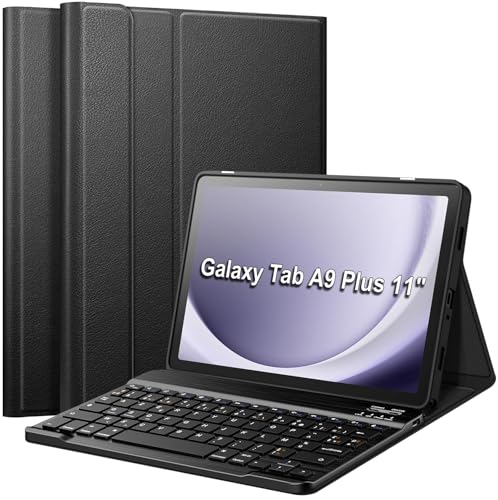 EatronChoi Tastatur Schutzhülle für Samsung Galaxy Tab A9 Plus (11 Zoll) 2023, AZERTY, Französisch, abnehmbar, Bluetooth, kabellos, Tastatur, Schutzhülle für Galaxy Tab A9+ 11 Zoll von EatronChoi