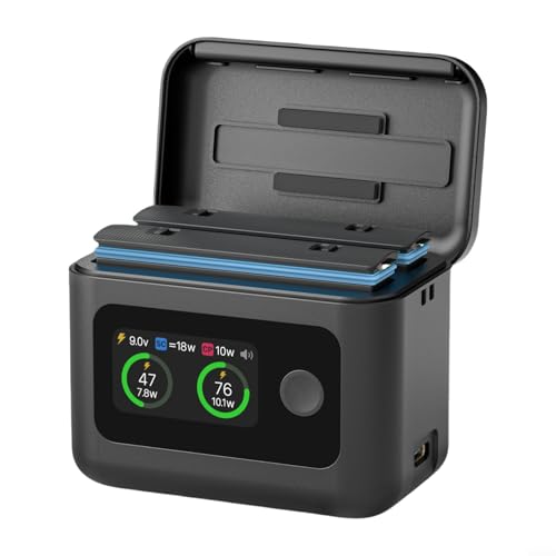 Eawfgtuw Schnelllade-Hub mit LED-Display für Insta 360 X5 Akku, Smart 27W Zwei-Wege-Ladekoffer, Echtzeit-Batteriestandsanzeige Eawfgtuw Schnelllade-Hub mit LED-Display für Insta 360 X5 Akku, Smart 27W Zwei-Wege-Ladekoffer, Echtzeit-Batteriestandsanzeige von Eawfgtuw