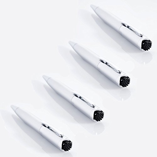 4x Kugelschreiber mit Vibration Kuli Massagestift Druckkugelschreiber Massage Schreibstift Wellness Stift von Eaxus