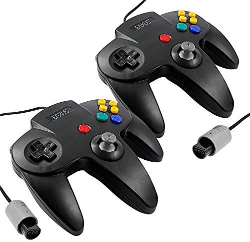 Eaxus® 2er Set Controller geeignet für Nintendo 64 - N64 Controller Gamepad, Schwarz von Eaxus