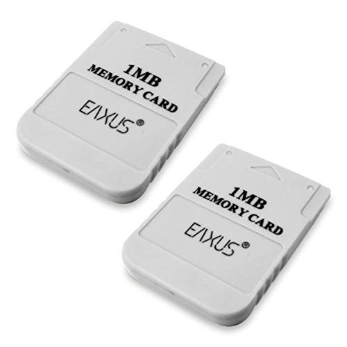 Eaxus® 2er Set Memory Card für PS1 PSX PSOne Speicherkarte 1 MB Weiß für Playstation 1 auch in Playstation 2 verwendbar von Eaxus