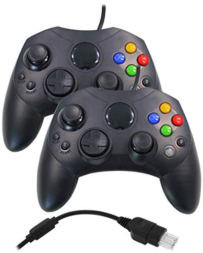 Eaxus® 2er Set Shock Gamepad Geeignet für Xbox Classic. Ergonomischer Controller für Original Xbox (2001). Nicht kompatibel mit Xbox 360 und Xbox One von Eaxus