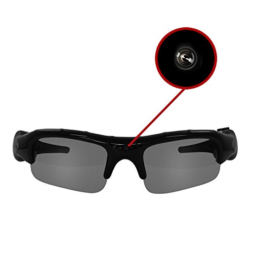 Eaxus® Action Videobrille/Spionbrille/Kamerabrille. Actionkamera mit Sonnenbrille - Mini Kamera und Mikrofon. Versteckte Videokamera, Camcorder VGA Überwachungskamera. von Eaxus