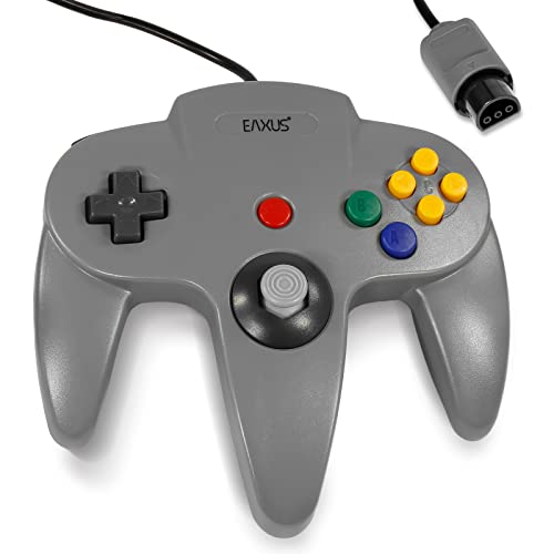 Eaxus® Controller geeignet für N64 - Gamepad kompatibel mit Nintendo 64 Konsole mit vielen Funktionen, Grau von Eaxus