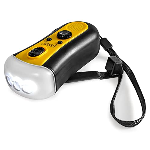 Eaxus® Dynamo Taschenlampe mit Kurbelradio - Handkurbel für Notfall von Eaxus