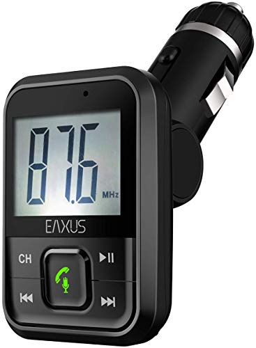 Eaxus® FM Transmitter Auto Bluetooth - KFZ Auto Radio Adapter mit USB-Anschluss, microSD, AUX und Freisprecheinrichtung für Handy von Eaxus