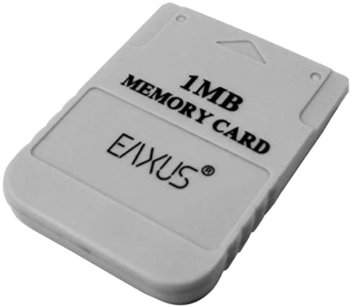 Eaxus® Memory Card für PS1 PSX PSOne Speicherkarte 1 MB Weiß für Playstation 1 auch in Playstation 2 verwendbar von Eaxus