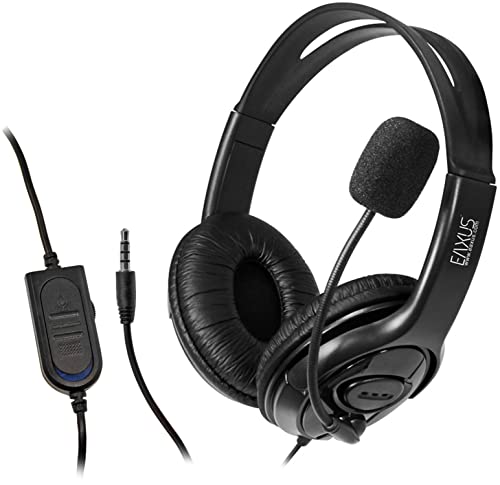 Eaxus® Stereo Gaming Headset für Playstation 5, PS4 & PS4 Pro - Headset mit Mikrofon, Lautstärkeregler & Mute, Schwarz von Eaxus