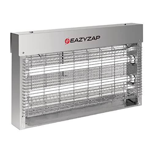 Eazyzap FP984 Energieeffizienter LED Fliegen- und Insektenvernichter | 100m² Reichweite | Langlebiger rostbeständiger Edelstahl | Eco-Lampen: 2 x 7 Watt | Ersatzbirne AJ637 von Eazyzap
