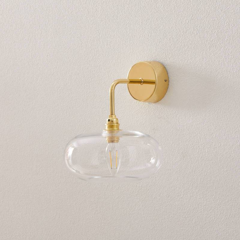 EBB & FLOW Horizon Arm-Wandlampe gold/klar Ø 21 cm von Ebb & Flow