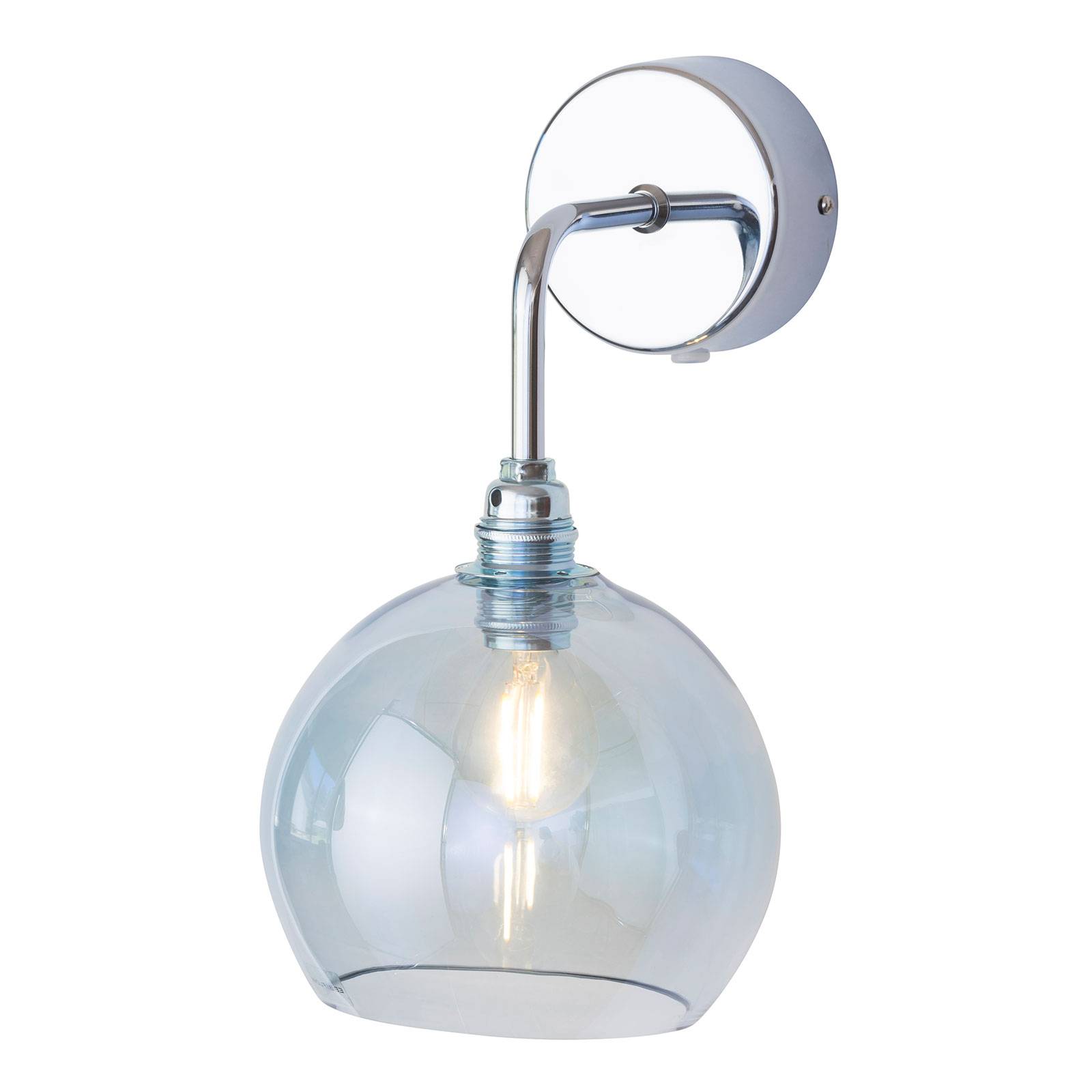 EBB & FLOW Rowan Wandlampe silber Schirm topasblau von Ebb & Flow