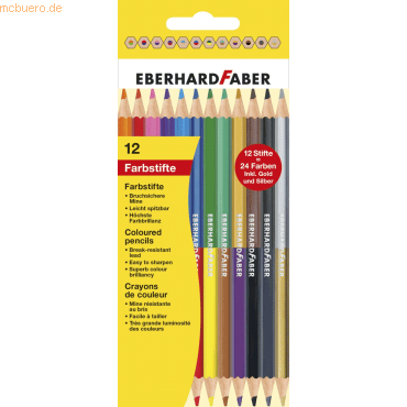 10 x Eberhard Faber Buntstifte Duo hexagonal VE=24 Farben von Eberhard Faber