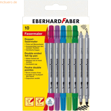 10 x Eberhard Faber Doppelfasermaler VE=10 Stück von Eberhard Faber