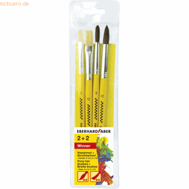 10 x Eberhard Faber Pinsel-Set VE=4 Stück 2x rund/2x flach 10 x Eberhard Faber Pinsel-Set VE=4 Stück 2x rund/2x flach von Eberhard Faber