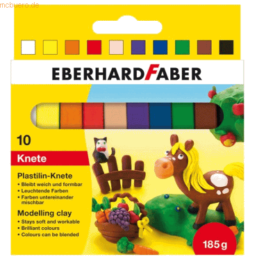 10 x Eberhard Faber Plastilin-Knete VE=10 Farben Kartonetui von Eberhard Faber