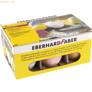 12 x Eberhard Faber Straßenmalkreide Set 6 Farben Eierform von Eberhard Faber